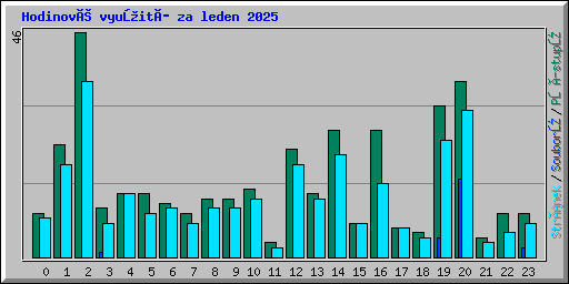 Hodinové využití za leden 2025