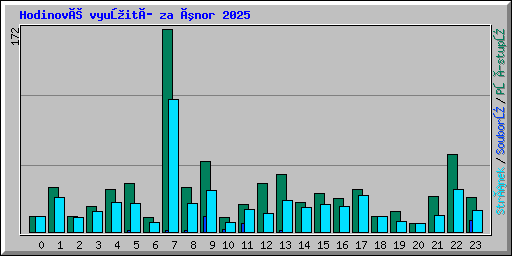 Hodinové využití za únor 2025