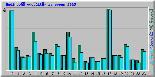 Hodinové využití za srpen 2025